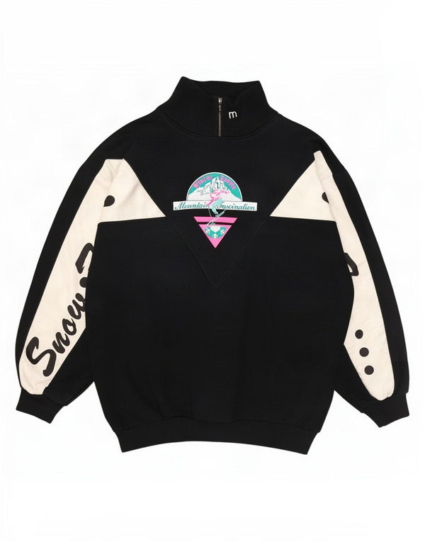 Maser M Damen-Sweatshirt mit Grafik, US 8, mittelschwarz, Farbblock