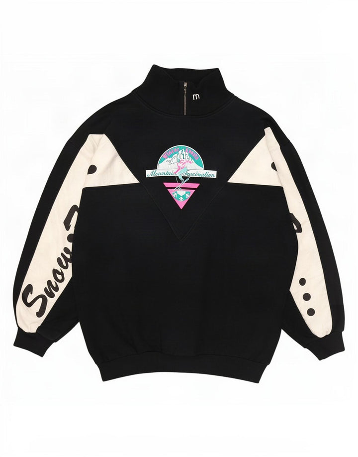 Maser M Damen-Sweatshirt mit Grafik, US 8, mittelschwarz, Farbblock