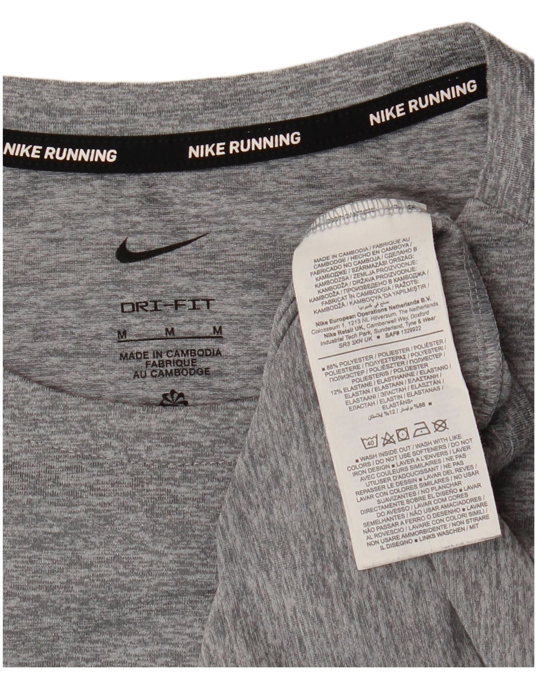 Nike Herren Dri Fit Top Langarm Mittelgraues Polyester