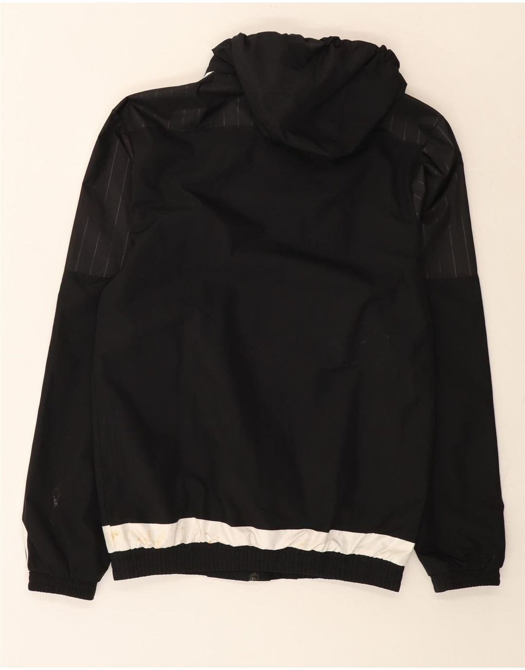 Adidas Herren Kapuzen-Trainingsanzug, Top-Jacke, XS, schwarzes Polyester