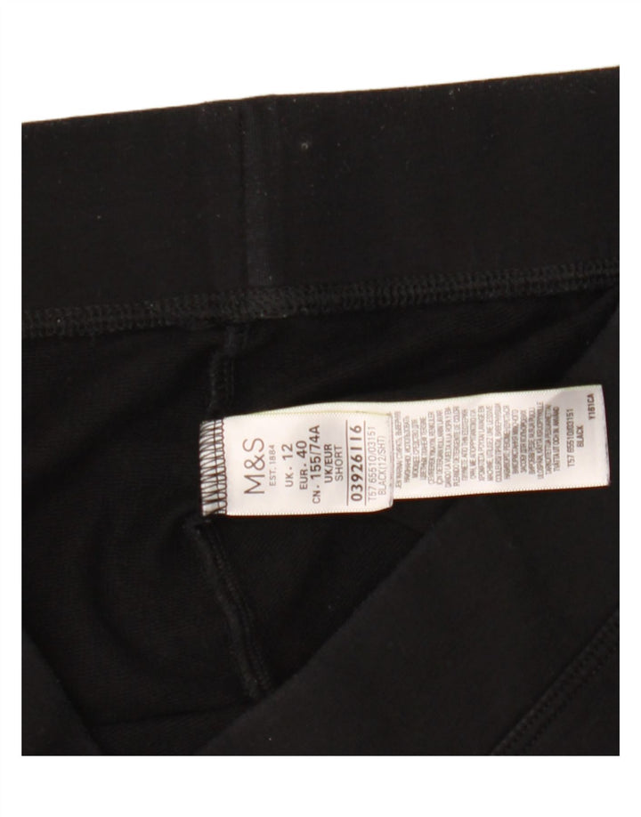 Marks & Spencer Damen-Trainingshose, UK-Größe 12, mittelschwarz, Baumwolle