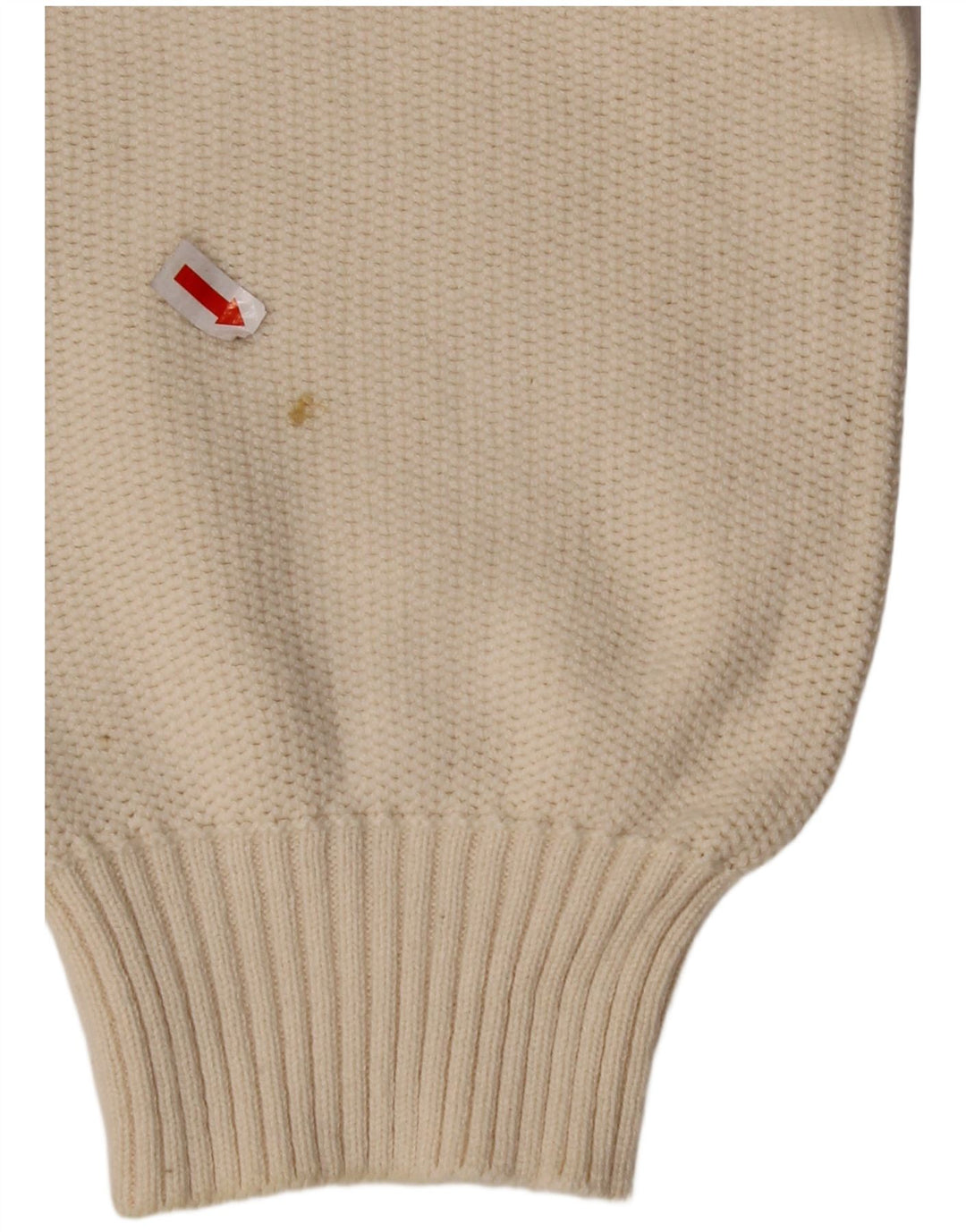 VINTAGE Herren-Pullover mit V-Ausschnitt, große beige Baumwolle