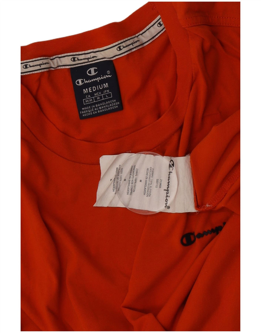 Champion Herren T-Shirt Top Mittelorange Baumwolle