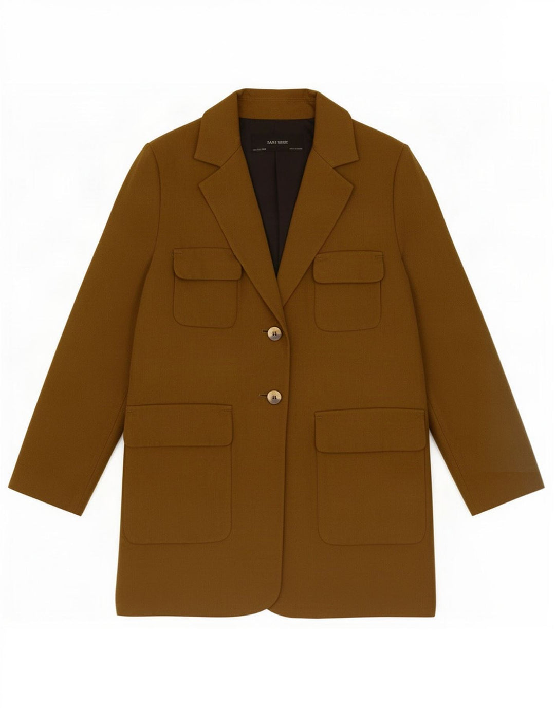 Zara Damen Mantel UK 14 Medium Khaki Baumwolle