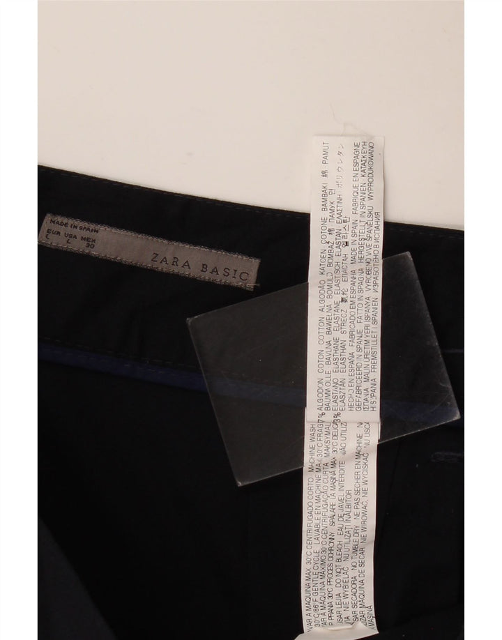 Zara Damen-A-Linien-Rock, Größe L, W32, Marineblau, Baumwolle