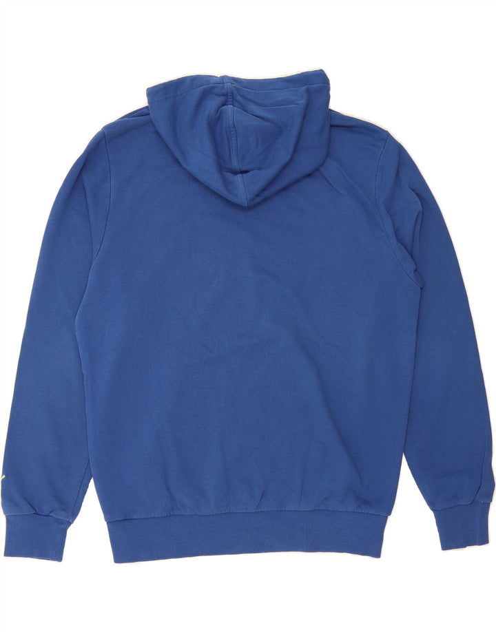 PUMA Mens Graphic Hoodie Jumper Large Blue Cotton Vintage Puma and Second-Hand Puma from Messina Hembry 