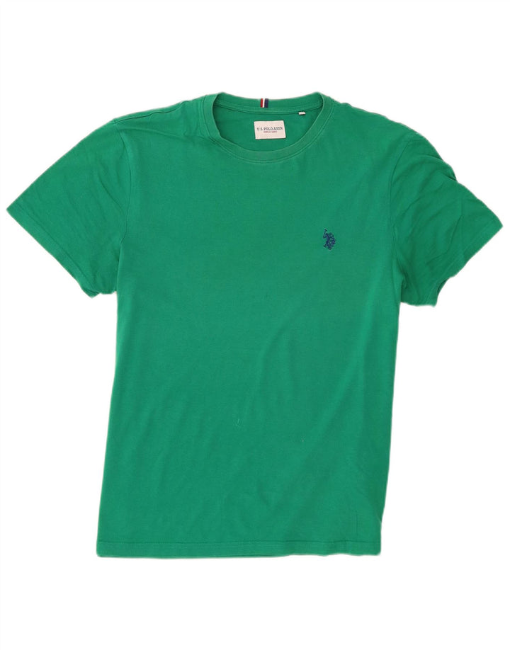 U.S. Polo Assn. Herren-T-Shirt-Oberteil aus mittelgrüner Baumwolle