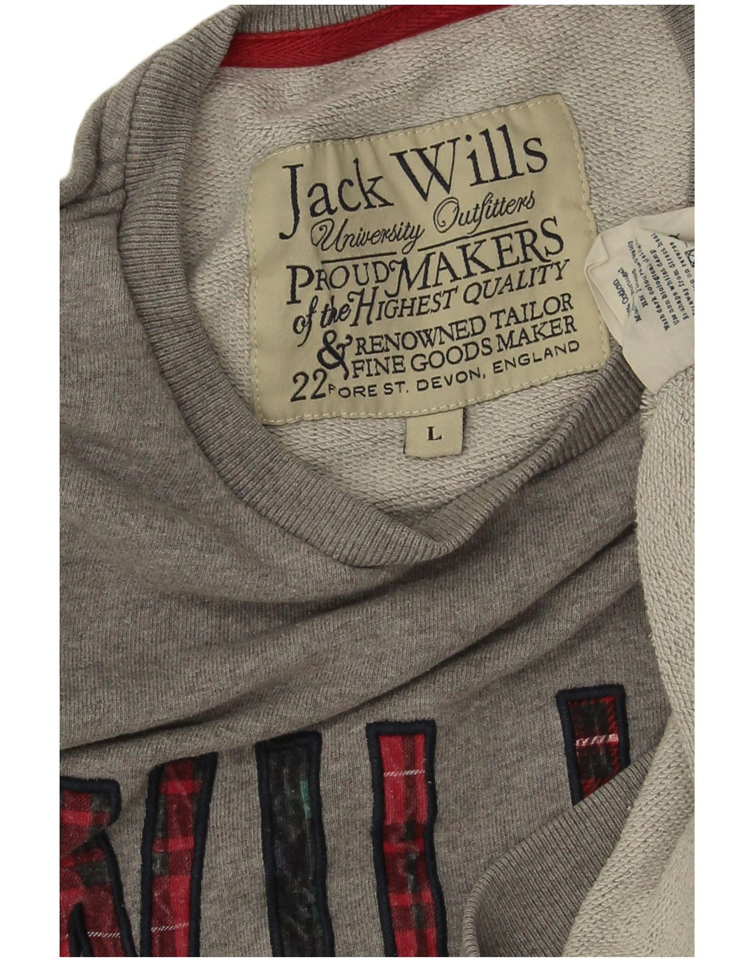 JACK WILLS Herren-Sweatshirt mit Grafik, groß, graue Baumwolle