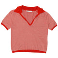 Zara Damen Poloshirt UK 10 Kleine rot gestreifte Viskose