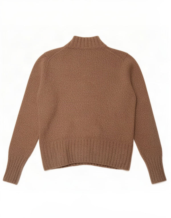 Marks & Spencer Womens Cardigan Sweater UK 12 Medium Brown Flecked Cotton