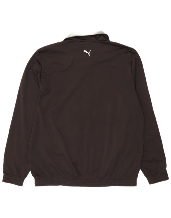 Puma Herren-Trainingsanzug-Top-Jacke XL, schwarzes Farbblock-Polyester