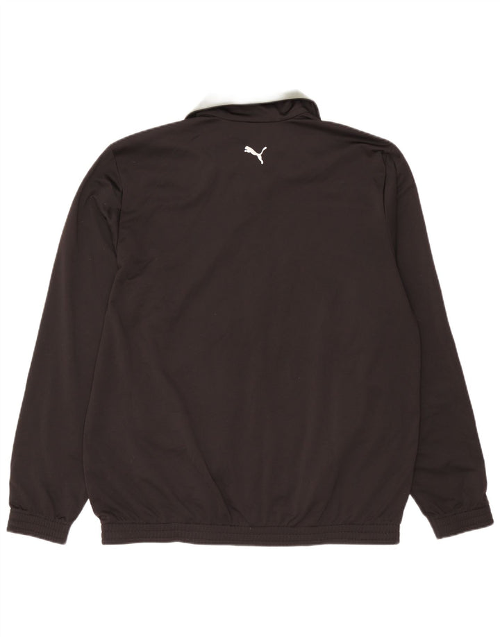 Puma Herren-Trainingsanzug-Top-Jacke XL, schwarzes Farbblock-Polyester