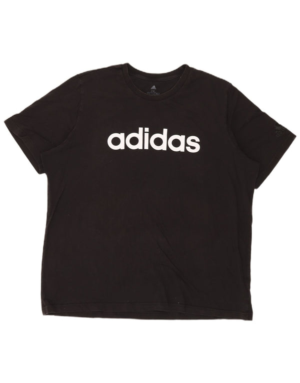 Adidas Herren Grafik T-Shirt Top 2XL Schwarz Baumwolle