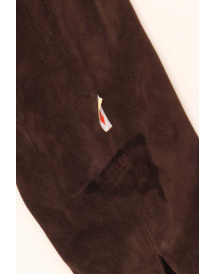Fabrizio Lenzi Damen Wildlederjacke IT 46 Großes braunes Leder