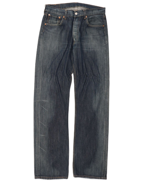 Levi's Damen 501 Straight Jeans W34 L36 Blaue Baumwolle