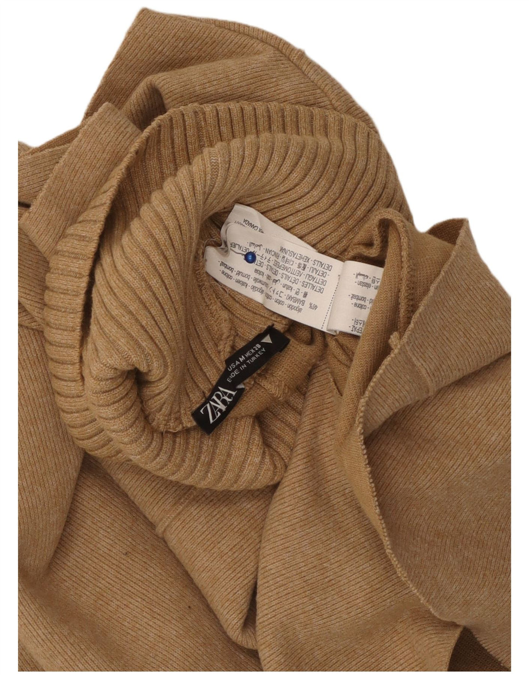 Zara Damen Weste Top UK 12 Mittelbeige Baumwolle