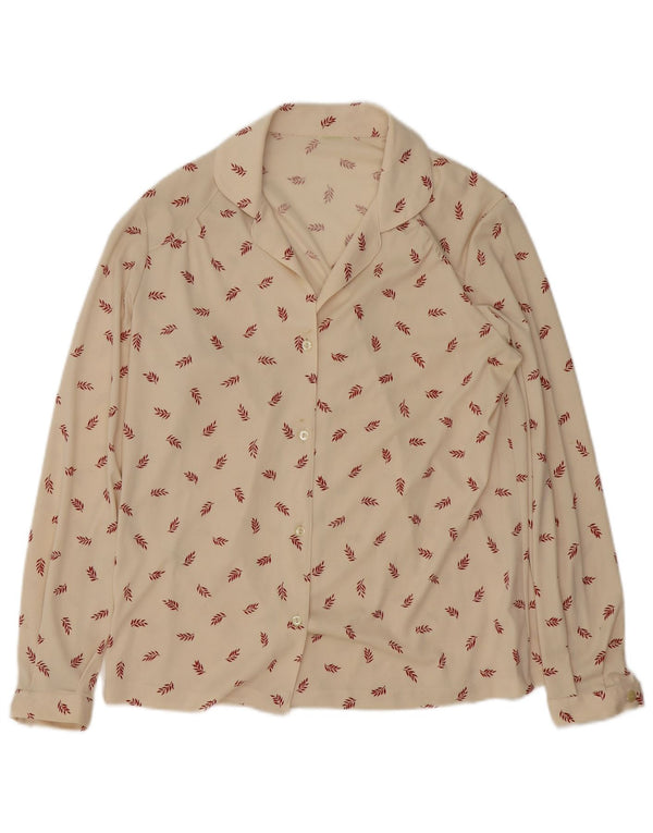 Vintage Damen Shirt UK 16 Large Beige Floral