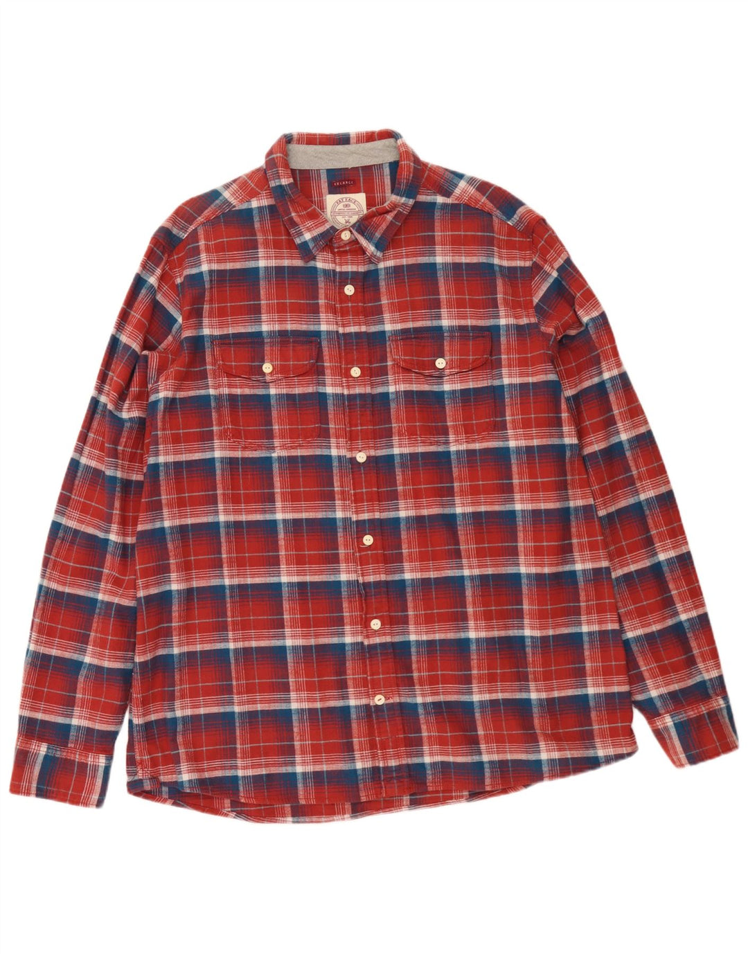 Fat Face Herren-Flanellhemd 2XL, rot kariert, Baumwolle