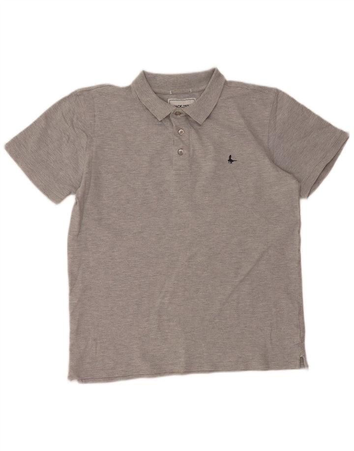 Jack Wills Damen-Poloshirt, UK-Größe 14, Größe L, aus grauer Baumwolle
