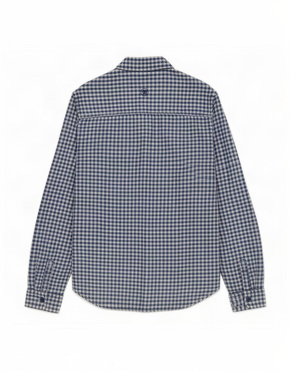 Fat Face Flanellhemd für Jungen, 10–11 Jahre, marineblau, Gingham-Baumwolle