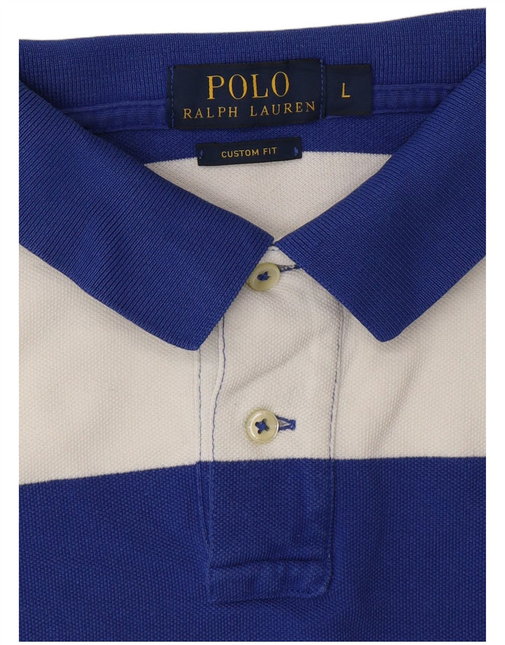 POLO RALPH LAUREN Herren-Poloshirt mit individueller Passform, groß, blau gestreift