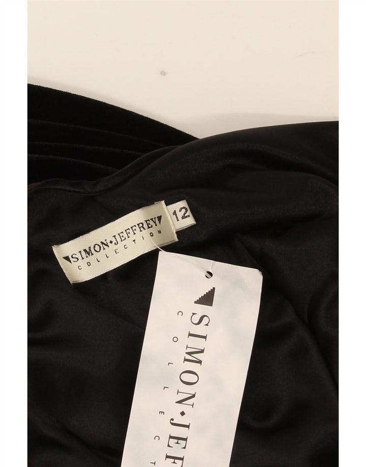Simon Jeffrey Damen Ärmelloses asymmetrisches Kleid UK 12 Medium Schwarz