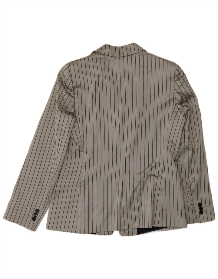 Armani Collezioni Damen 2-Knopf-Blazerjacke IT 46 Large Grauer Nadelstreifen