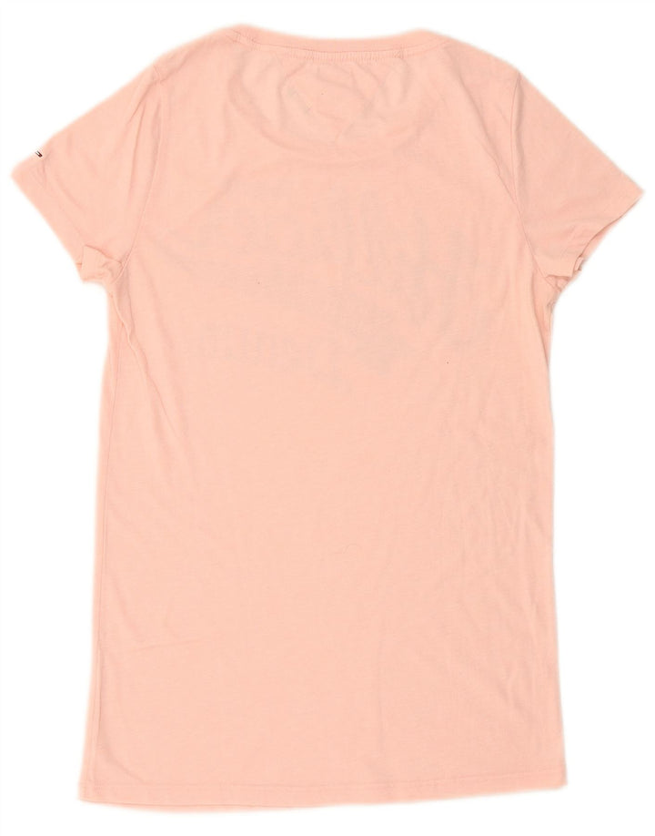 TOMMY HILFIGER Damen Grafik T-Shirt Top UK 14 Large Pink