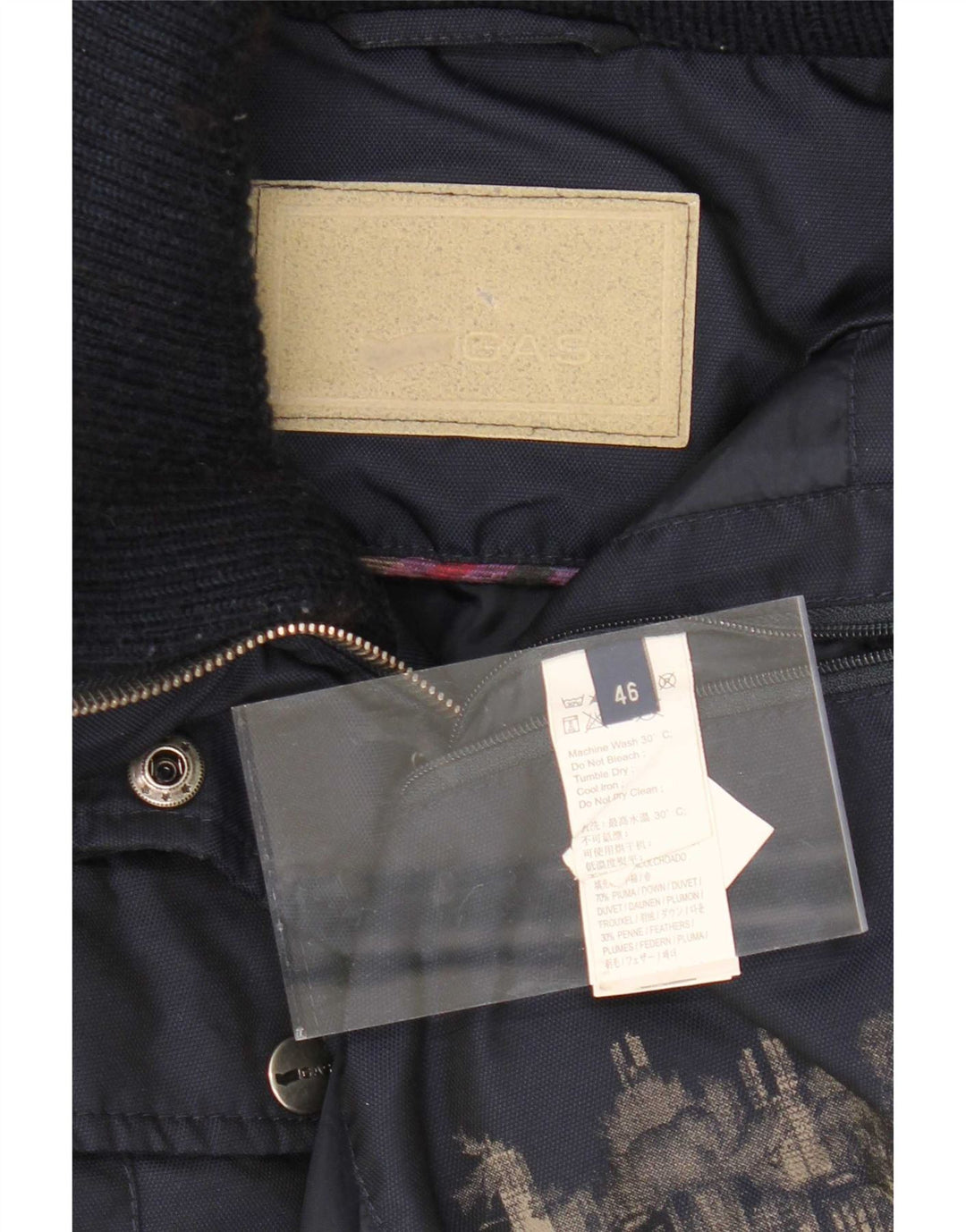 Gas Damen Bomberjacke mit Kapuze IT 46 Large Marineblau Polyamid