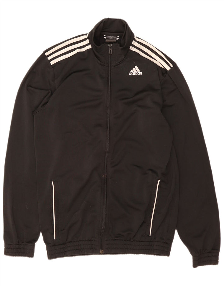 Adidas Herren Trainingsanzug Top Jacke UK 38/40 Medium Schwarz Polyester