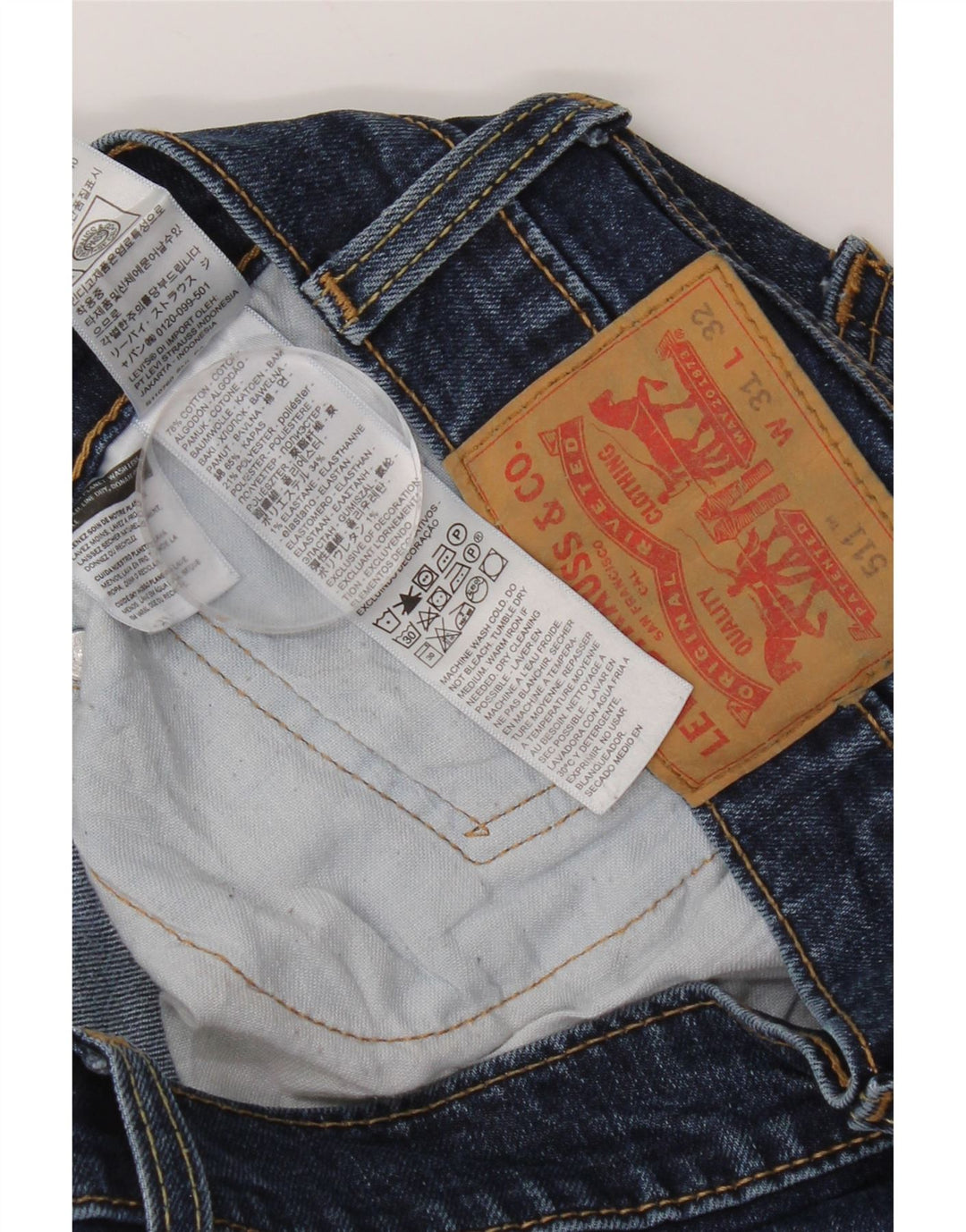 Levi's Herren 511 Slim Jeans W31 L32 Blaue Baumwolle