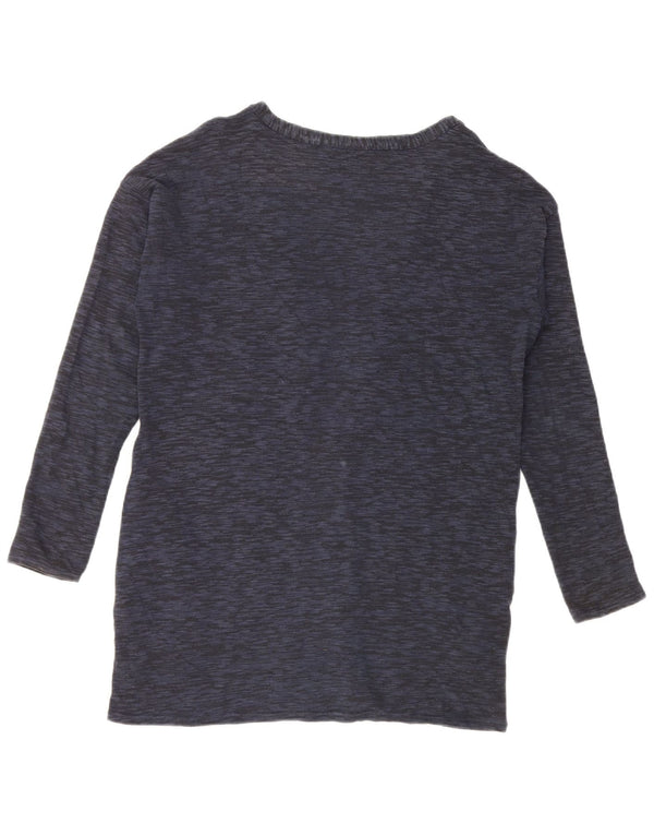 Topshop Damen-Longline-Cardigan-Pullover UK 10 Small Marineblau Baumwolle