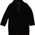 FRENCH CONNECTION Womens Fleece Overcoat UK 14 Medium Black Polyester Vintage French Connection and Second-Hand French Connection from Messina Hembry 
