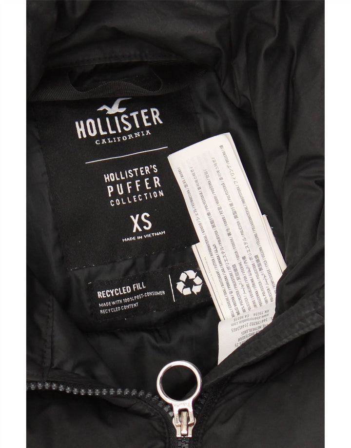 HOLLISTER Damen Übergroße wattierte Jacke UK 6 XS Schwarz Polyester