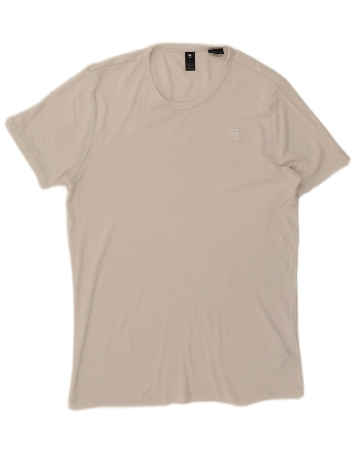 G-Star Herren T-Shirt-Oberteil aus mittelweißer Baumwolle