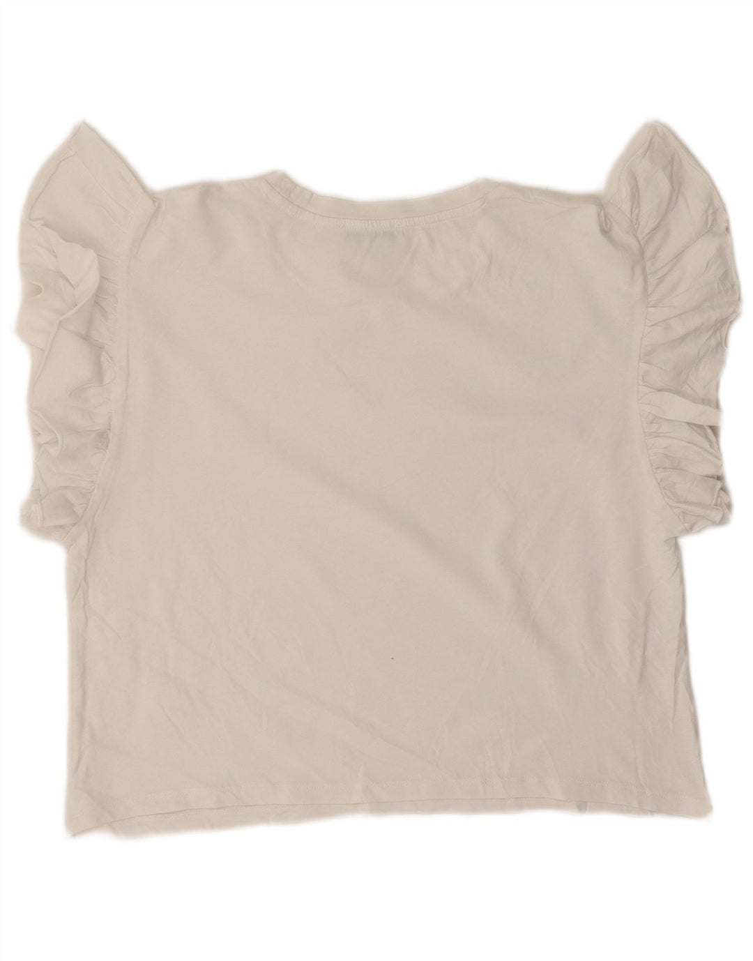 Zara Damen Übergroßes Crop T-Shirt Top UK 10 Small Weiß
