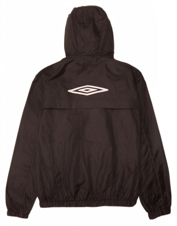 Umbro Jungen-Regenjacke mit Kapuze, 11–12 Jahre, groß, schwarzes Polyester
