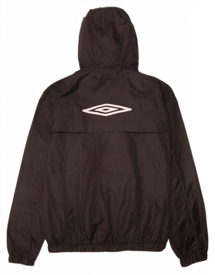 Umbro Jungen-Regenjacke mit Kapuze, 11–12 Jahre, groß, schwarzes Polyester