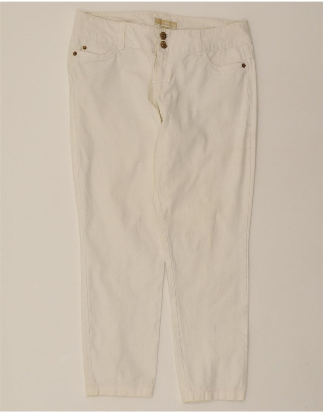 MICHAEL KORS Womens Straight Cropped Trousers US 8 Medium W32 L26 White Vintage Michael Kors and Second-Hand Michael Kors from Messina Hembry 
