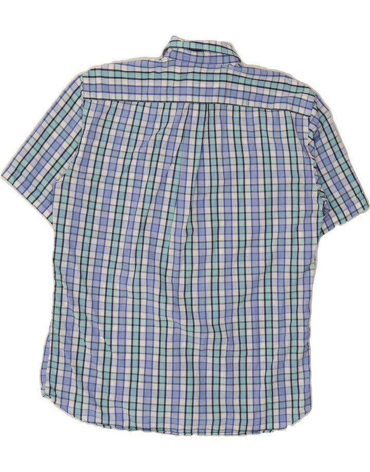NAVIGARE Mens Short Sleeve Shirt Medium Blue Check Cotton Vintage Navigare and Second-Hand Navigare from Messina Hembry 