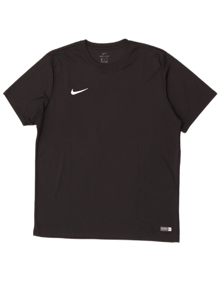 Nike Herren Dri Fit T-Shirt Top 2XL Schwarz