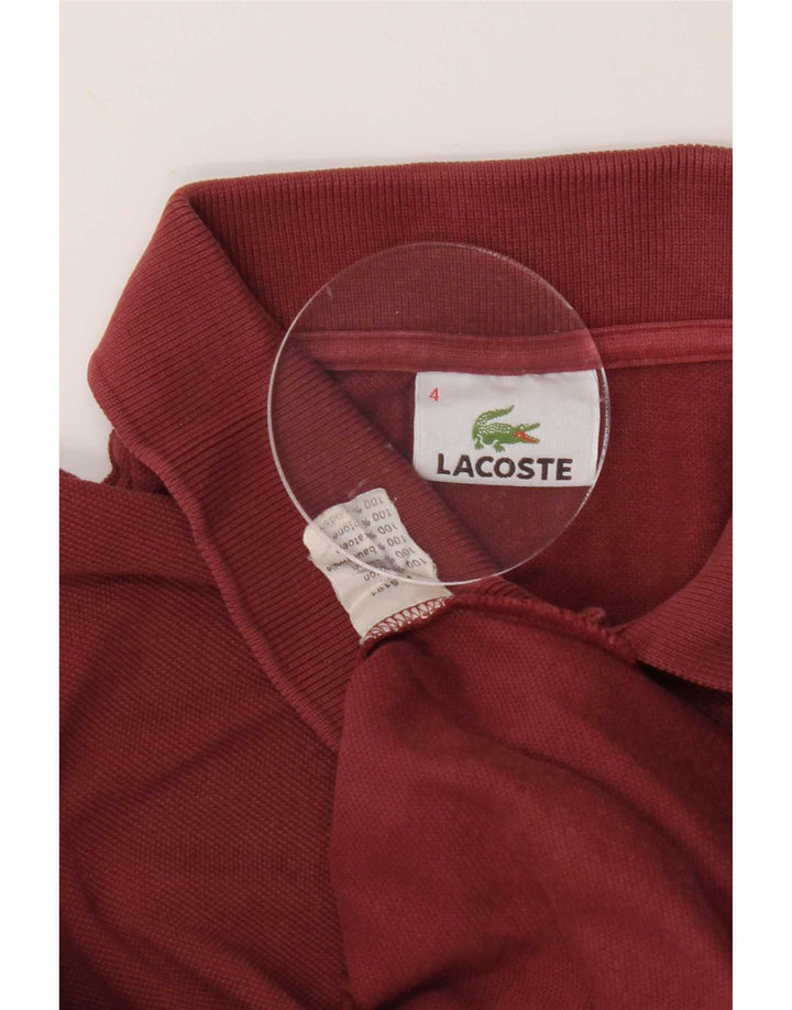 Lacoste Herren-Poloshirt, Größe 4, mittlere burgunderrote Baumwolle