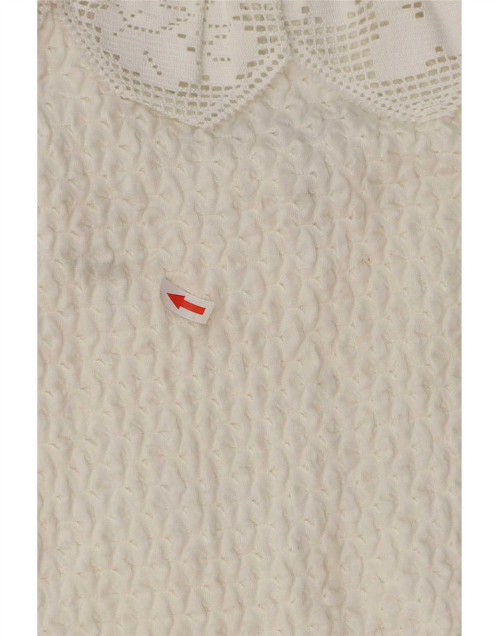 Distler Damen Bluse Top EU 36 Small Weiße Baumwolle