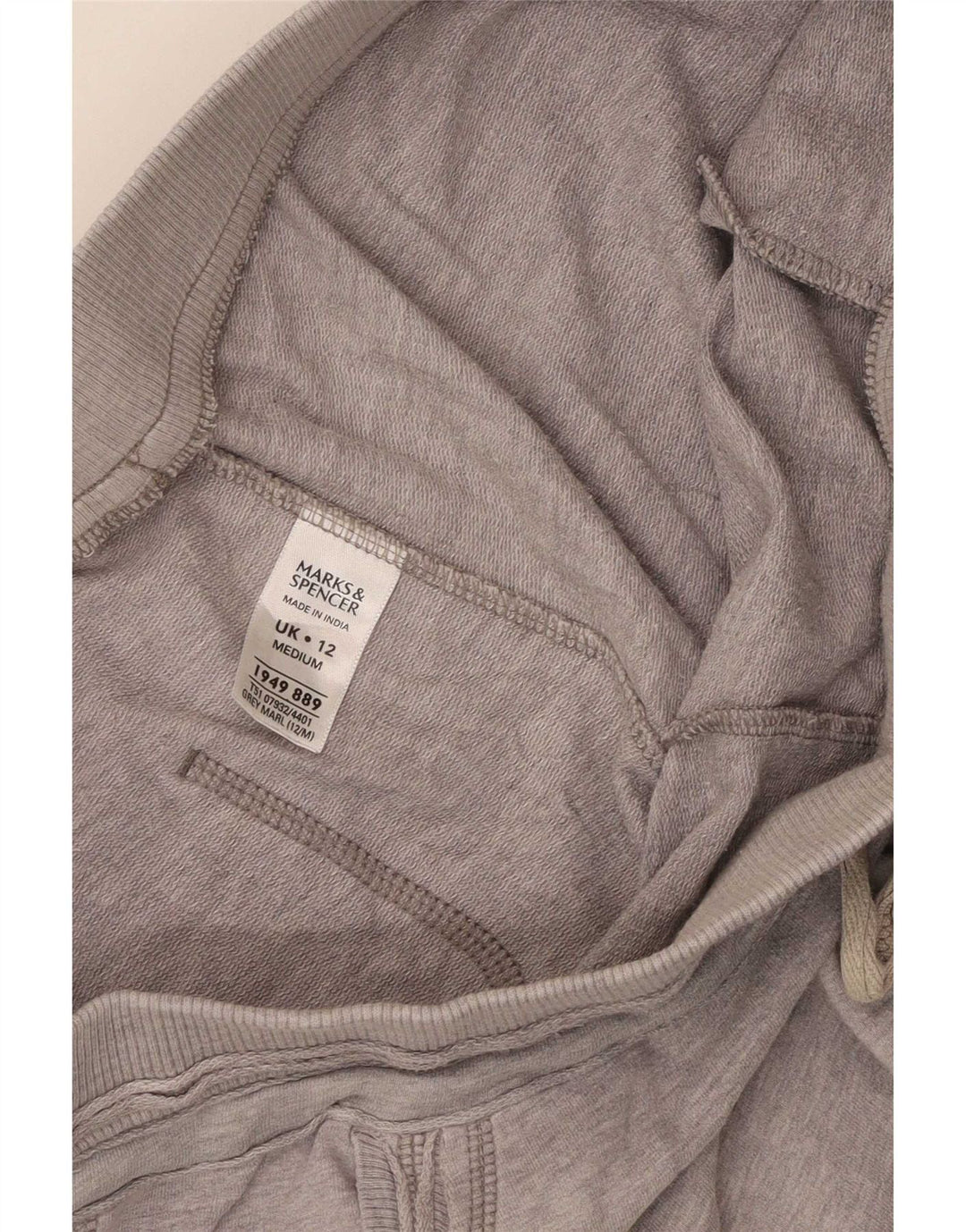 Marks & Spencer Damen-Trainingshose, UK 12, mittelgraue Baumwolle