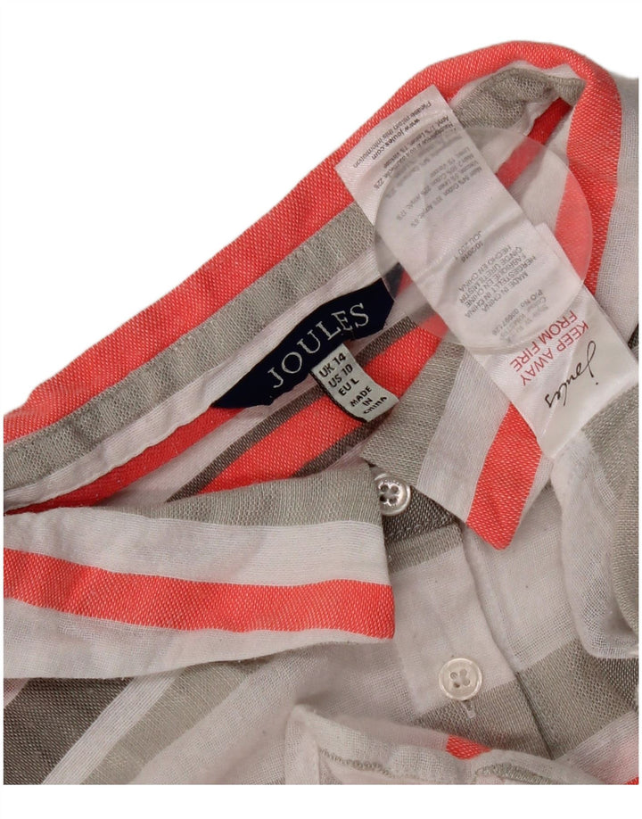 Joules Damen Kurzarmhemd UK 14 Large Mehrfarbig gestreift