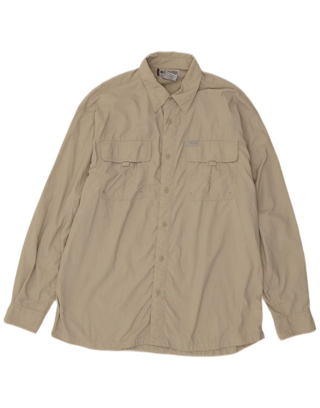 Columbia Herrenhemd XL Beige Nylon