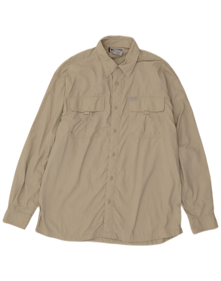 Columbia Herrenhemd XL Beige Nylon