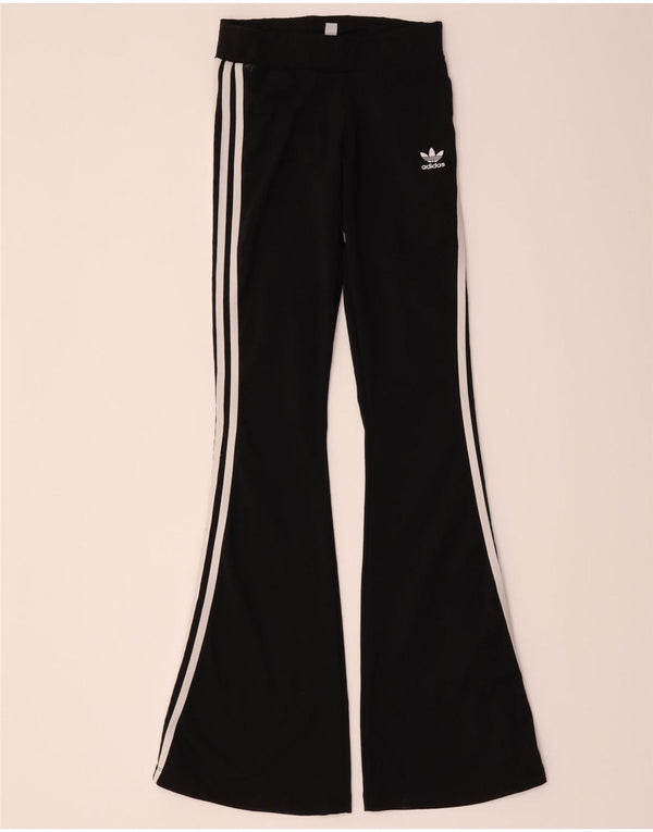 Adidas Damen Flare Leggings UK 8/10 Small Schwarz Polyester