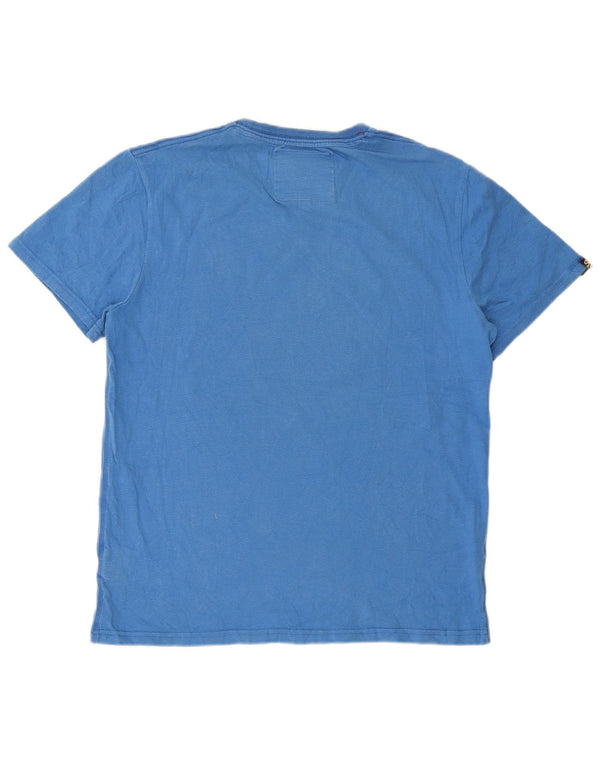 Superdry Herren Grafik T-Shirt Top 2XL Blau Baumwolle