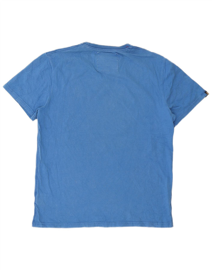 Superdry Herren Grafik T-Shirt Top 2XL Blau Baumwolle